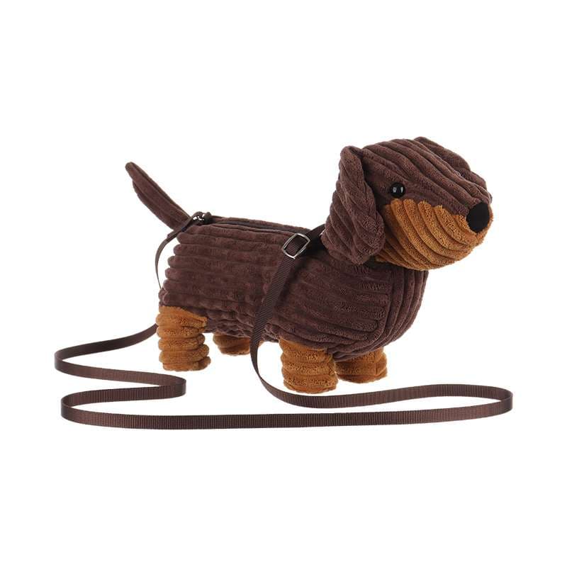 犬 おもちゃ ぬいぐるみ | ダックスフンド型ぬいぐるみショルダーバッグ
