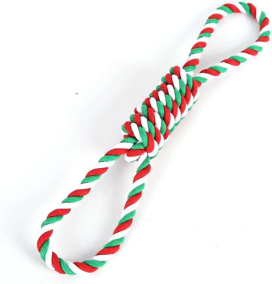 犬 おもちゃ ロープ | クリスマスカラーの犬用ロープおもちゃ