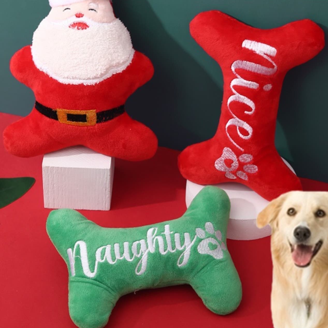 犬のおもちゃ いたずら派？良い子派？クリスマス骨型おもちゃ