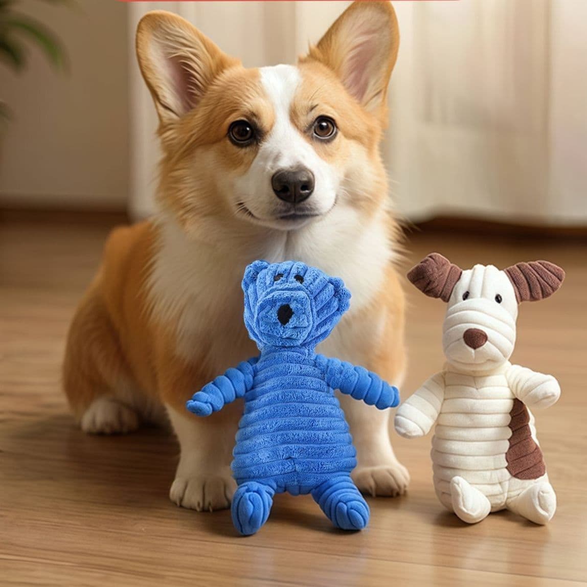 犬のおもちゃ 音の出る仲良し動物ぬいぐるみセット