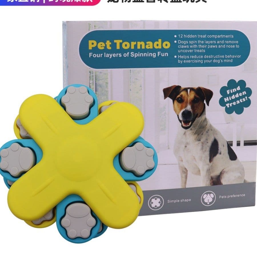 犬のおもちゃ スライド式おやつ探索パズル花形知育玩具