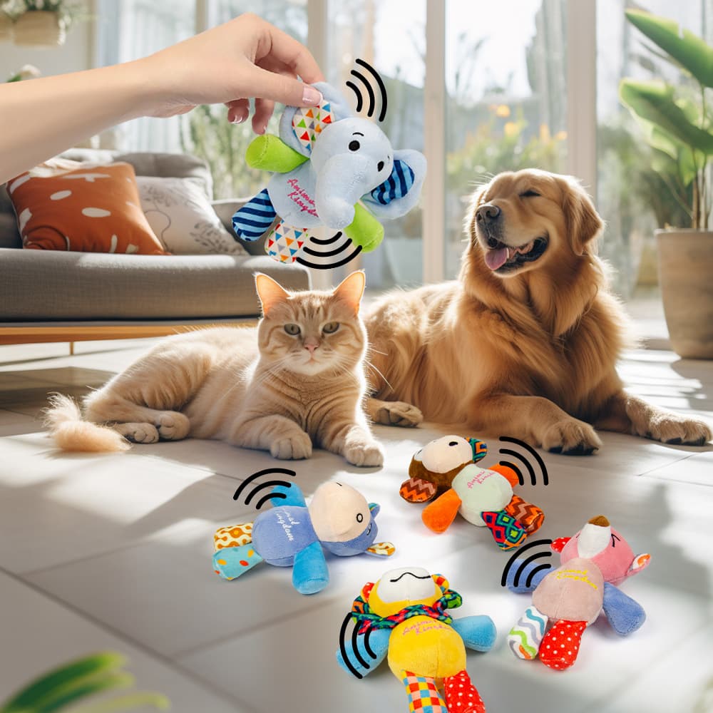 犬のおもちゃ 動物パッチワークぬいぐるみセット