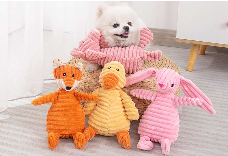 犬 おもちゃ ぬいぐるみ | コーデュロイ素材の動物型おもちゃ