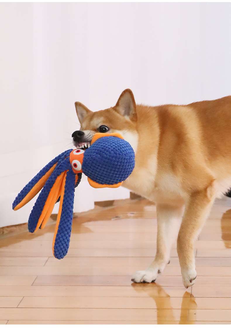 犬 おもちゃ ぬいぐるみ | タコ型噛みおもちゃ ワンちゃん大喜び
