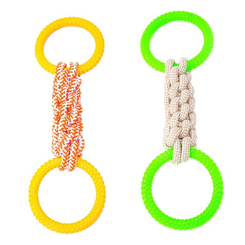 犬 おもちゃ ロープ | 愛犬喜ぶ丈夫な二重リングロープ