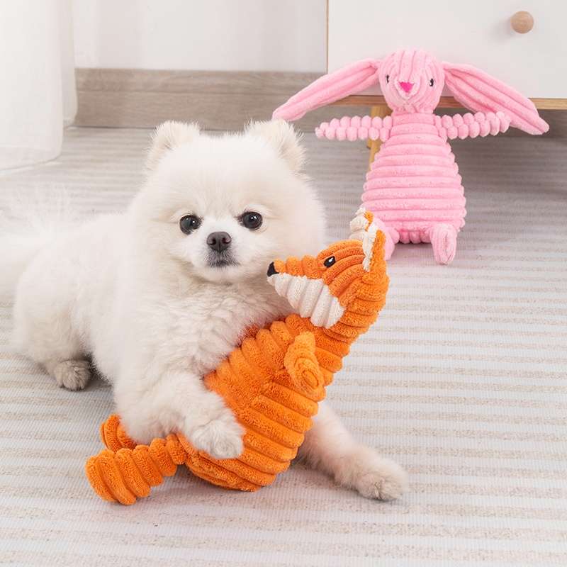 犬 おもちゃ ぬいぐるみ | コーデュロイ素材の動物型おもちゃ