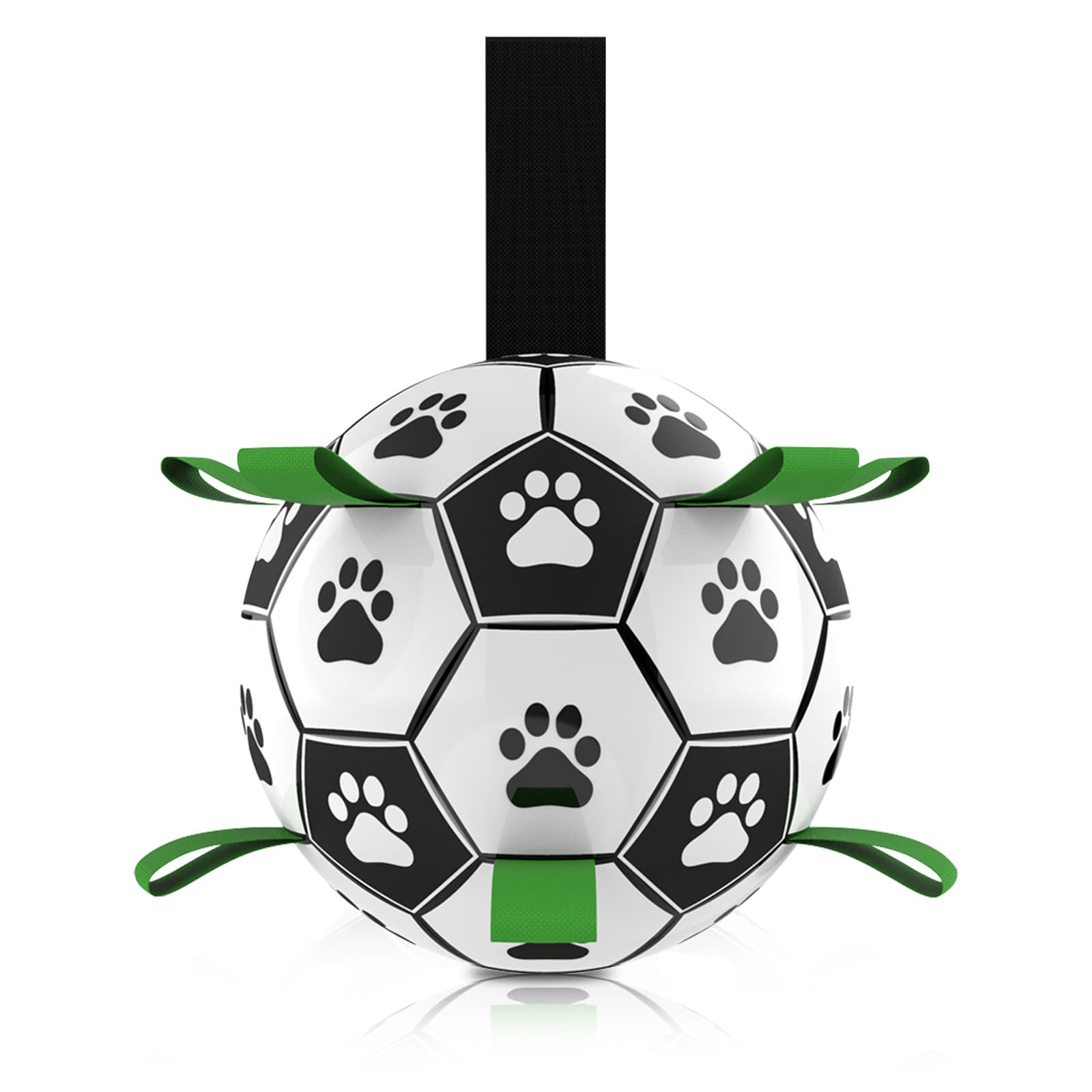 犬のおもちゃ 肉球模様サッカー型タグ付き愛犬専用ボール