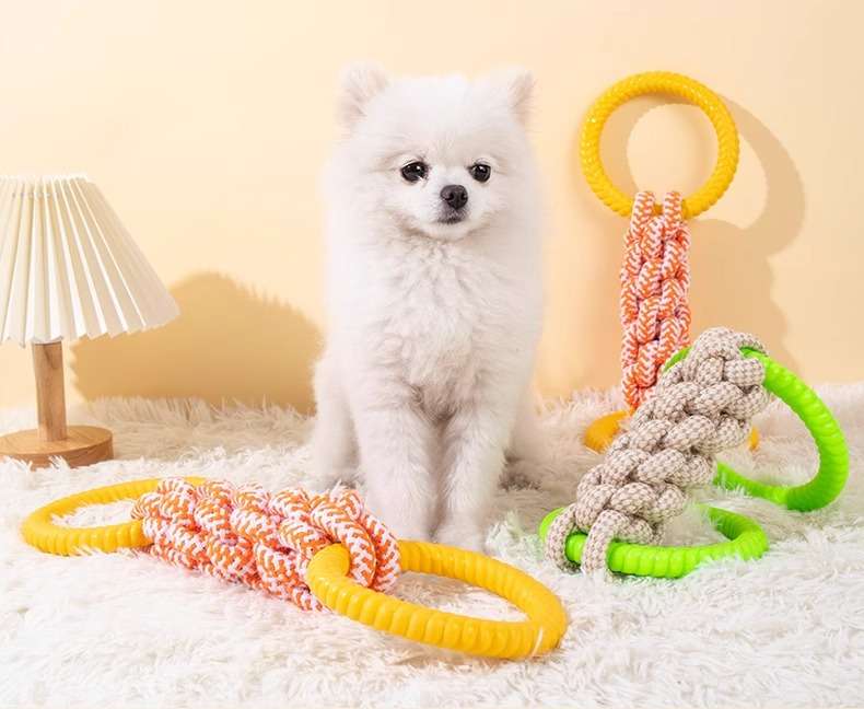 犬 おもちゃ ロープ | もちもちダブルリングロープ