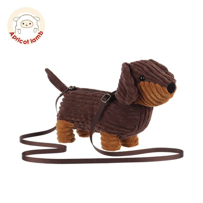犬 おもちゃ ぬいぐるみ | ダックスフンド型ぬいぐるみショルダーバッグ