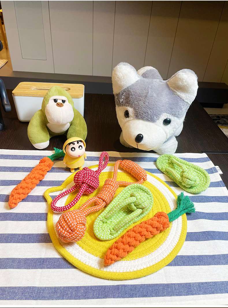 犬 おもちゃ ロープ | ペット用野菜ロープおもちゃセット