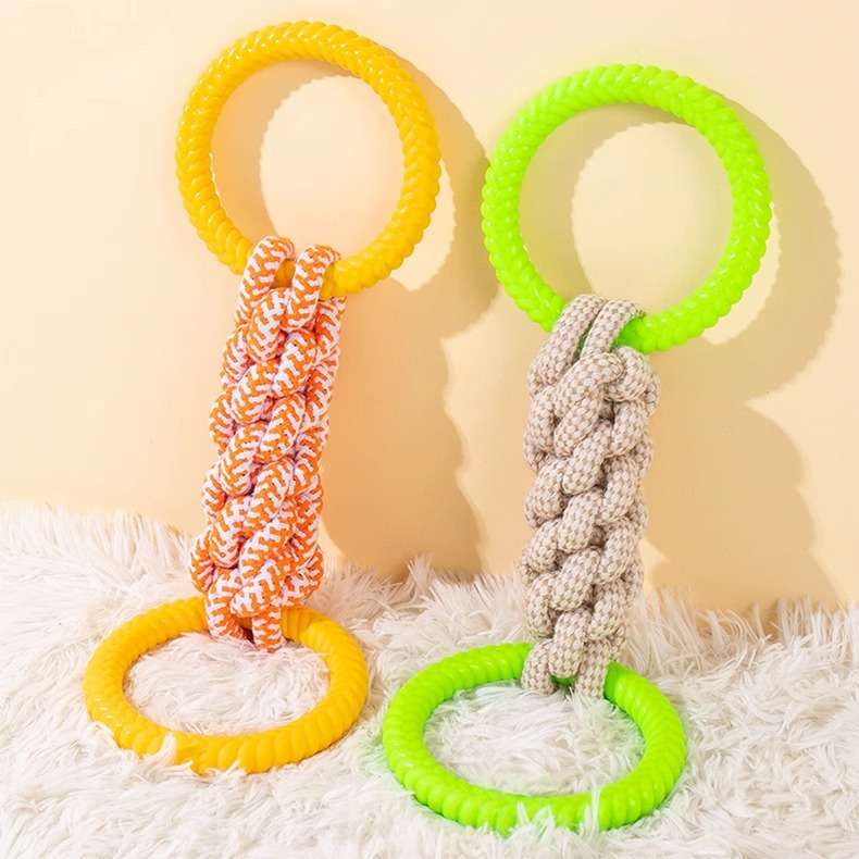 犬 おもちゃ ロープ | もちもちダブルリングロープ