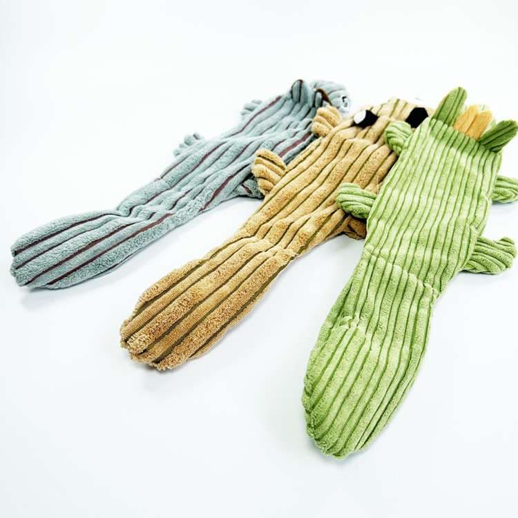 犬 おもちゃ ぬいぐるみ | コーデュロイ素材の細長い動物おもちゃ