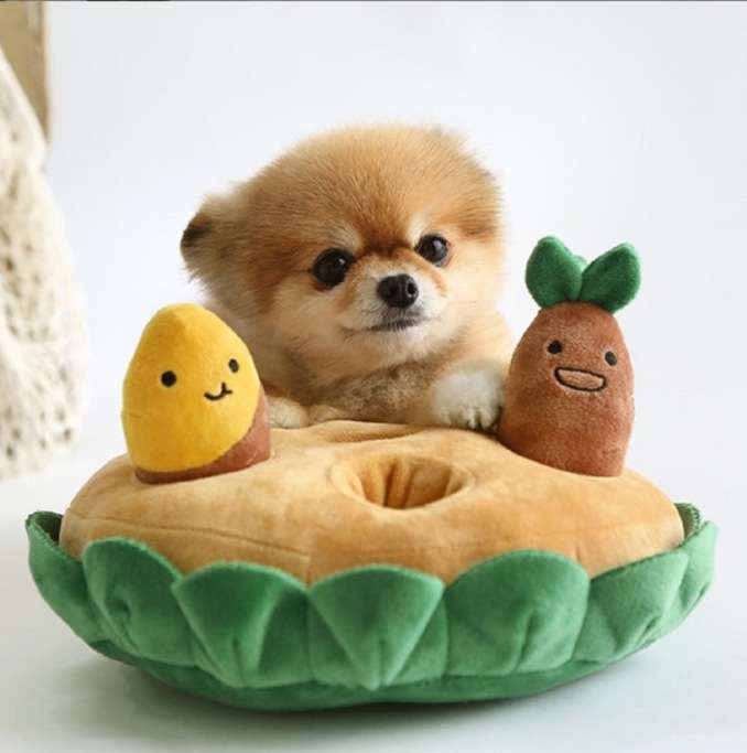 犬 おもちゃ 知育 | わんちゃんの野菜畑パズルクッション