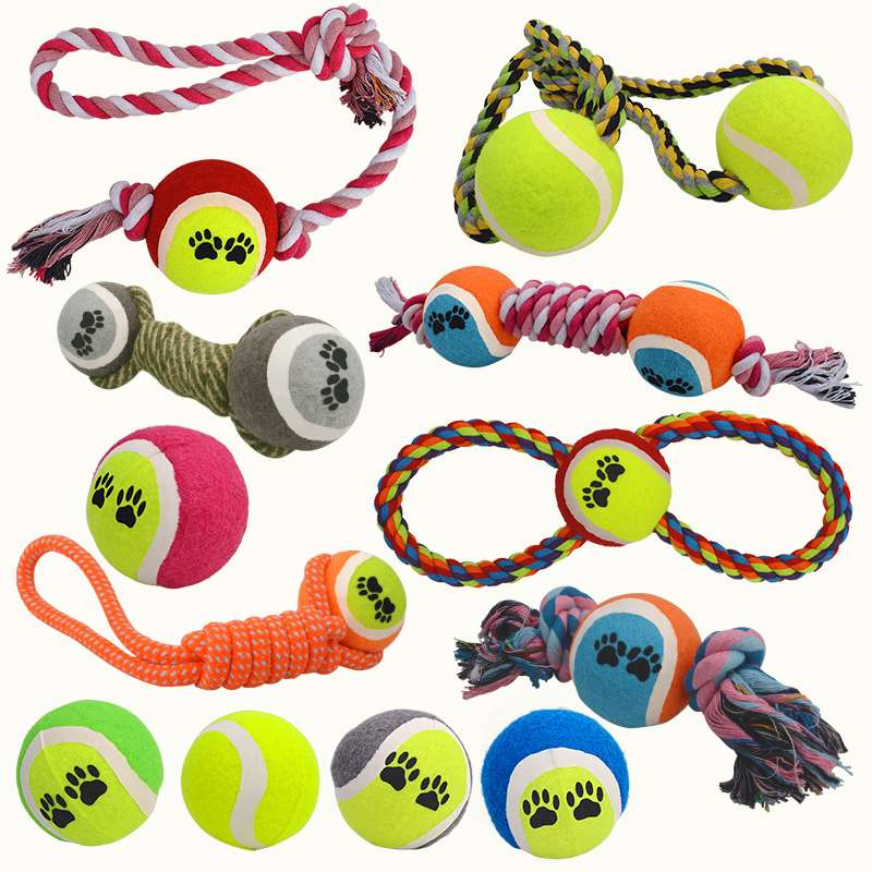 犬 おもちゃ ロープ | 犬用テニスボールロープおもちゃ