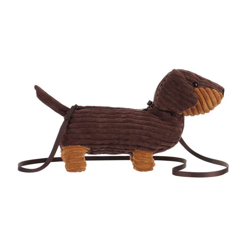 犬 おもちゃ ぬいぐるみ | ダックスフンド型ぬいぐるみショルダーバッグ
