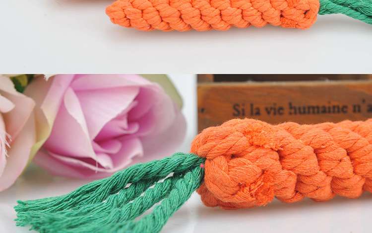 犬 おもちゃ ロープ | にんじん型デンタルロープおもちゃ