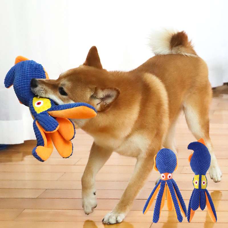 犬 おもちゃ ぬいぐるみ | タコ型噛みおもちゃ ワンちゃん大喜び