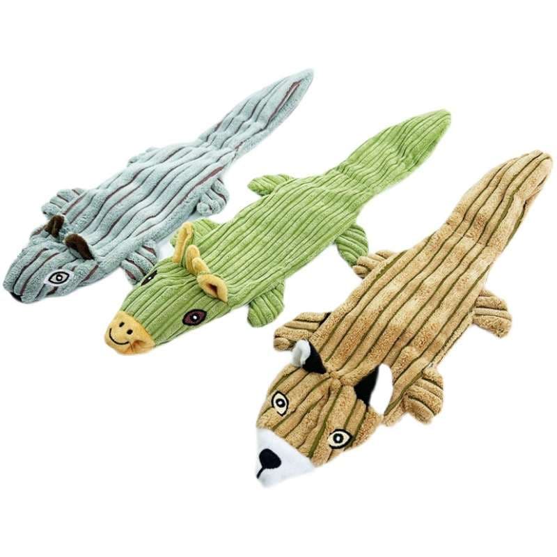 犬 おもちゃ ぬいぐるみ | コーデュロイ素材の細長い動物おもちゃ