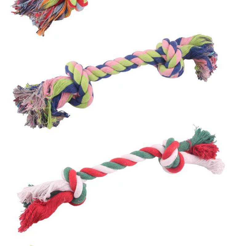 犬 おもちゃ ロープ | 結び目付き多色ロープおもちゃ
