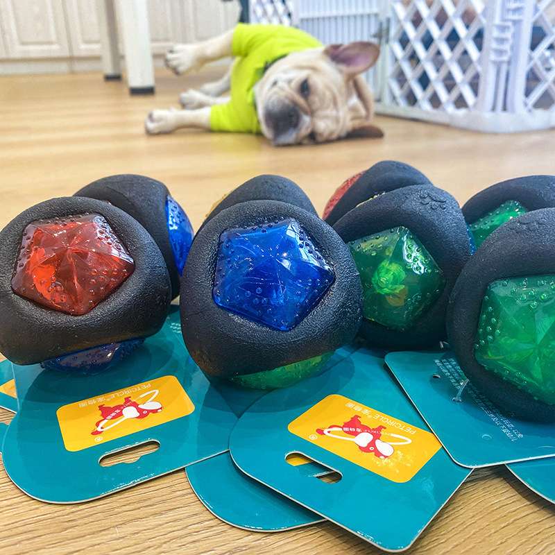 犬 おもちゃ ボール | 多面体ゲル入り噛みおもちゃボール