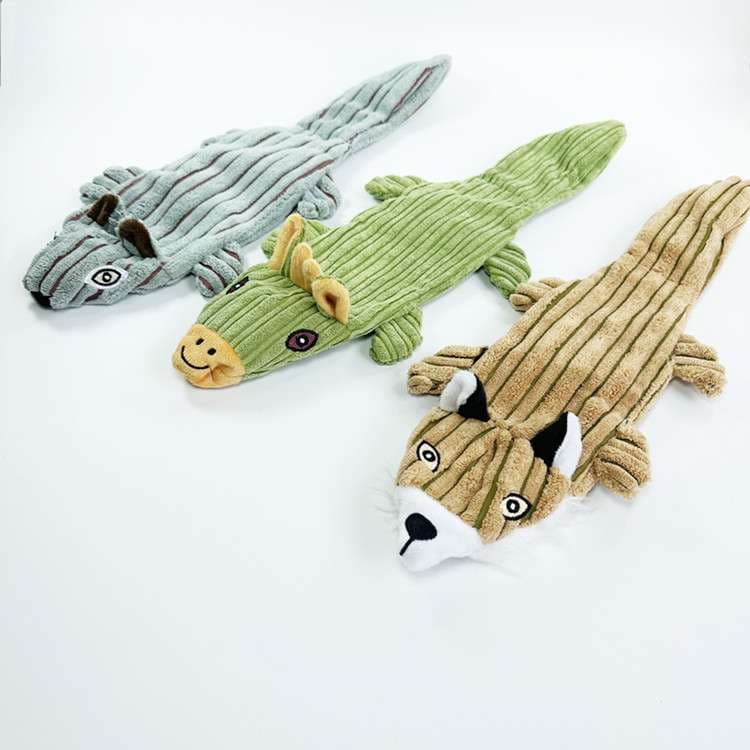 犬 おもちゃ ぬいぐるみ | コーデュロイ素材の細長い動物おもちゃ