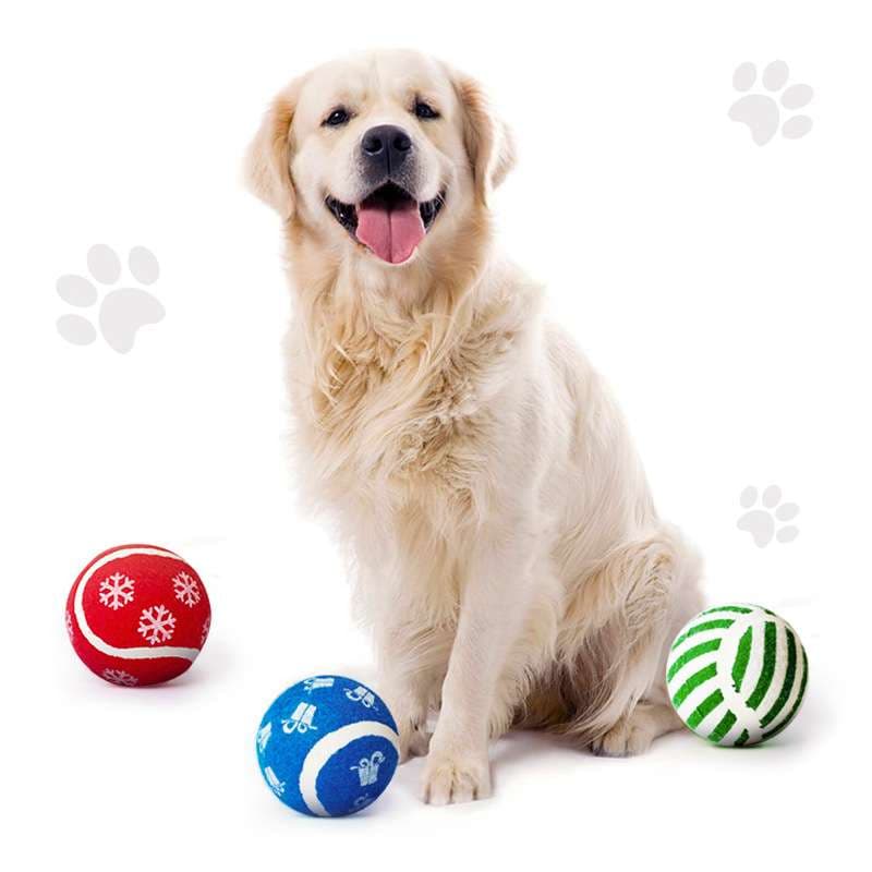 犬 おもちゃ ボール | クリスマス柄テニスボール