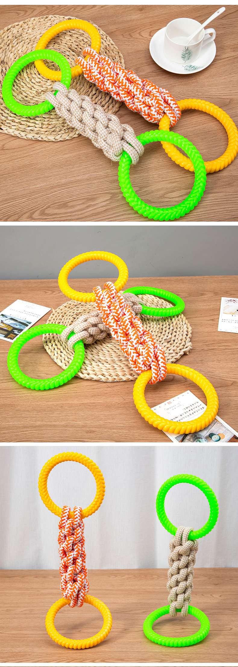 犬 おもちゃ ロープ | 愛犬喜ぶ丈夫な二重リングロープ