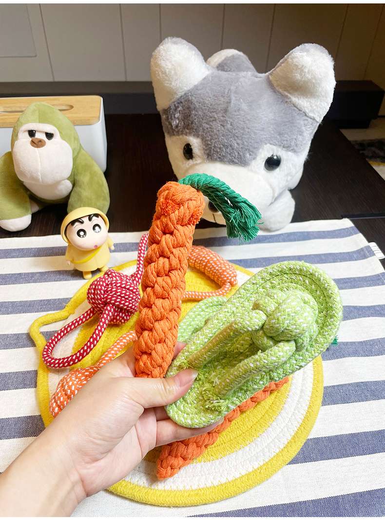 犬 おもちゃ ロープ | ペット用野菜ロープおもちゃセット