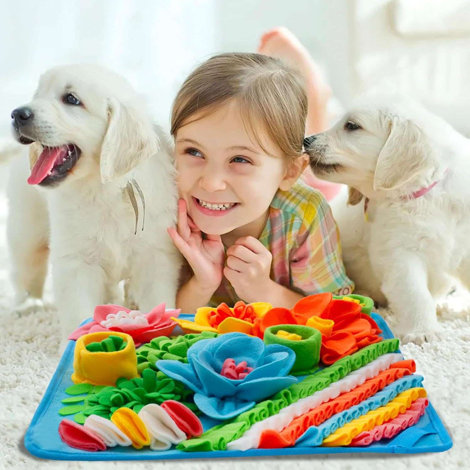 犬 おもちゃ 知育 | ペット用フラワーパズルマット