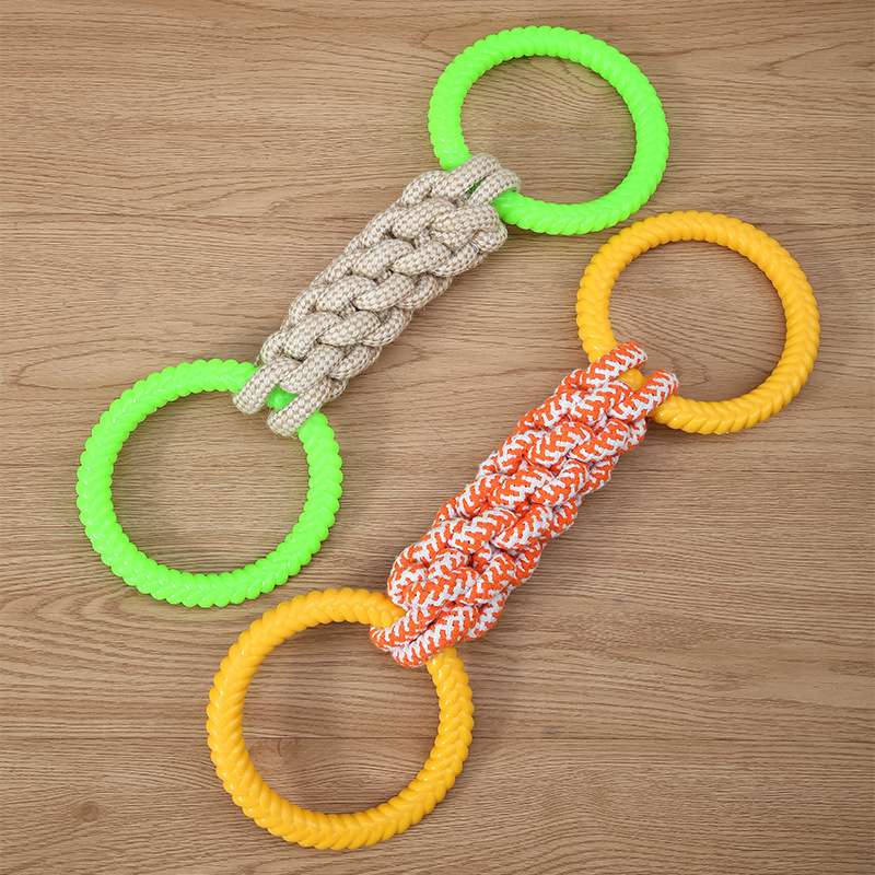 犬 おもちゃ ロープ | 愛犬喜ぶ丈夫な二重リングロープ