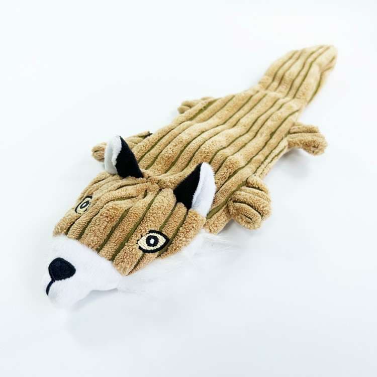 犬 おもちゃ ぬいぐるみ | コーデュロイ素材の細長い動物おもちゃ