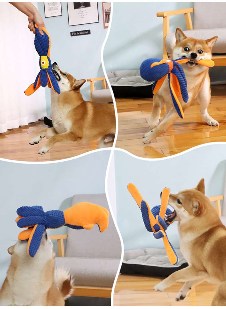 犬 おもちゃ ぬいぐるみ | タコ型噛みおもちゃ ワンちゃん大喜び
