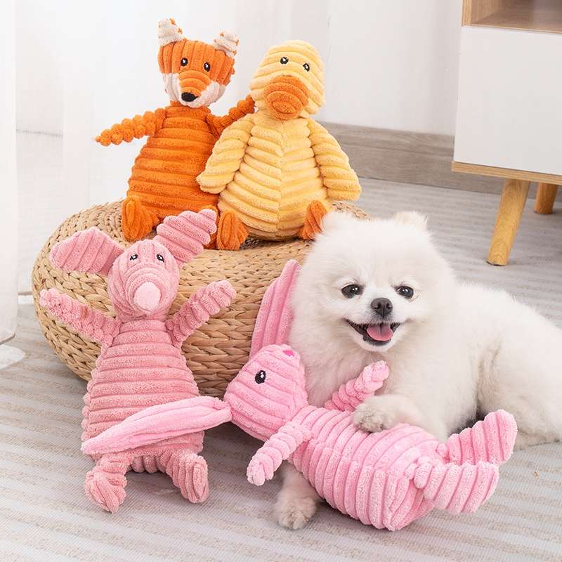 犬 おもちゃ ぬいぐるみ | コーデュロイ素材の動物型おもちゃ