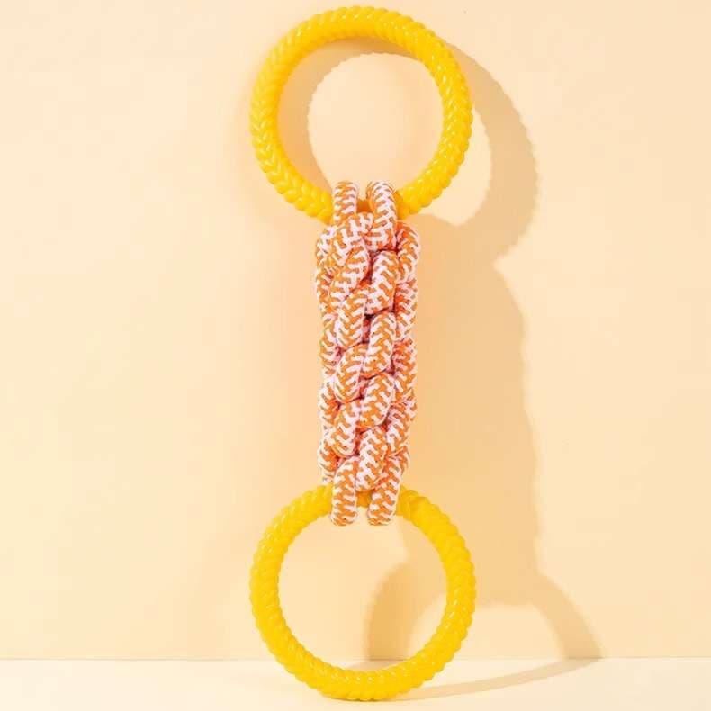 犬 おもちゃ ロープ | もちもちダブルリングロープ