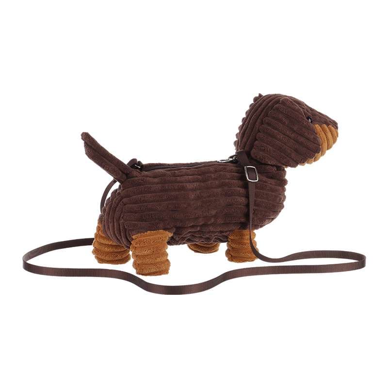 犬 おもちゃ ぬいぐるみ | ダックスフンド型ぬいぐるみショルダーバッグ