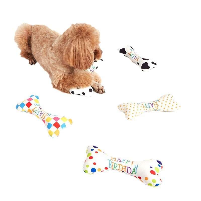 犬 おもちゃ | お誕生日わんちゃん用ぬいぐるみ骨