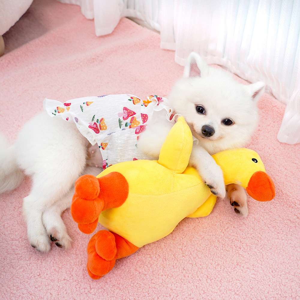 犬 おもちゃ ぬいぐるみ | ふわふわアヒルのぬいぐるみ