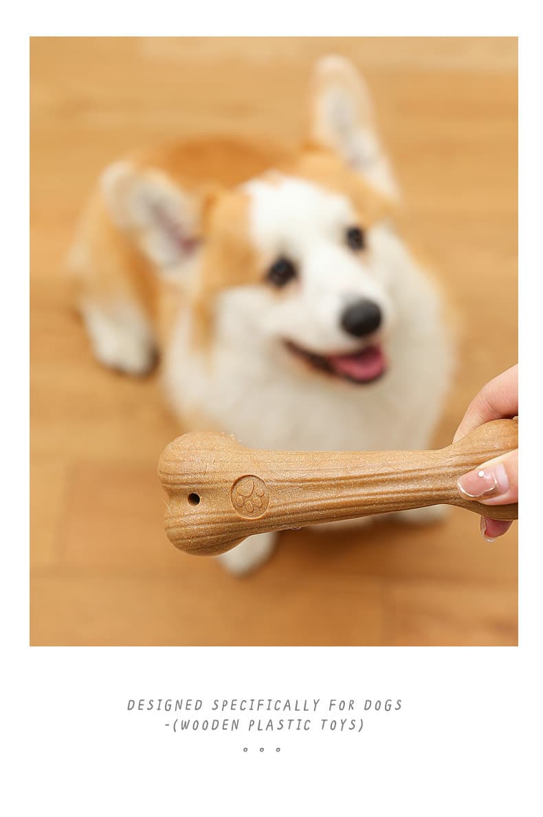 犬のおもちゃ 天然木の骨型かみかみスティック