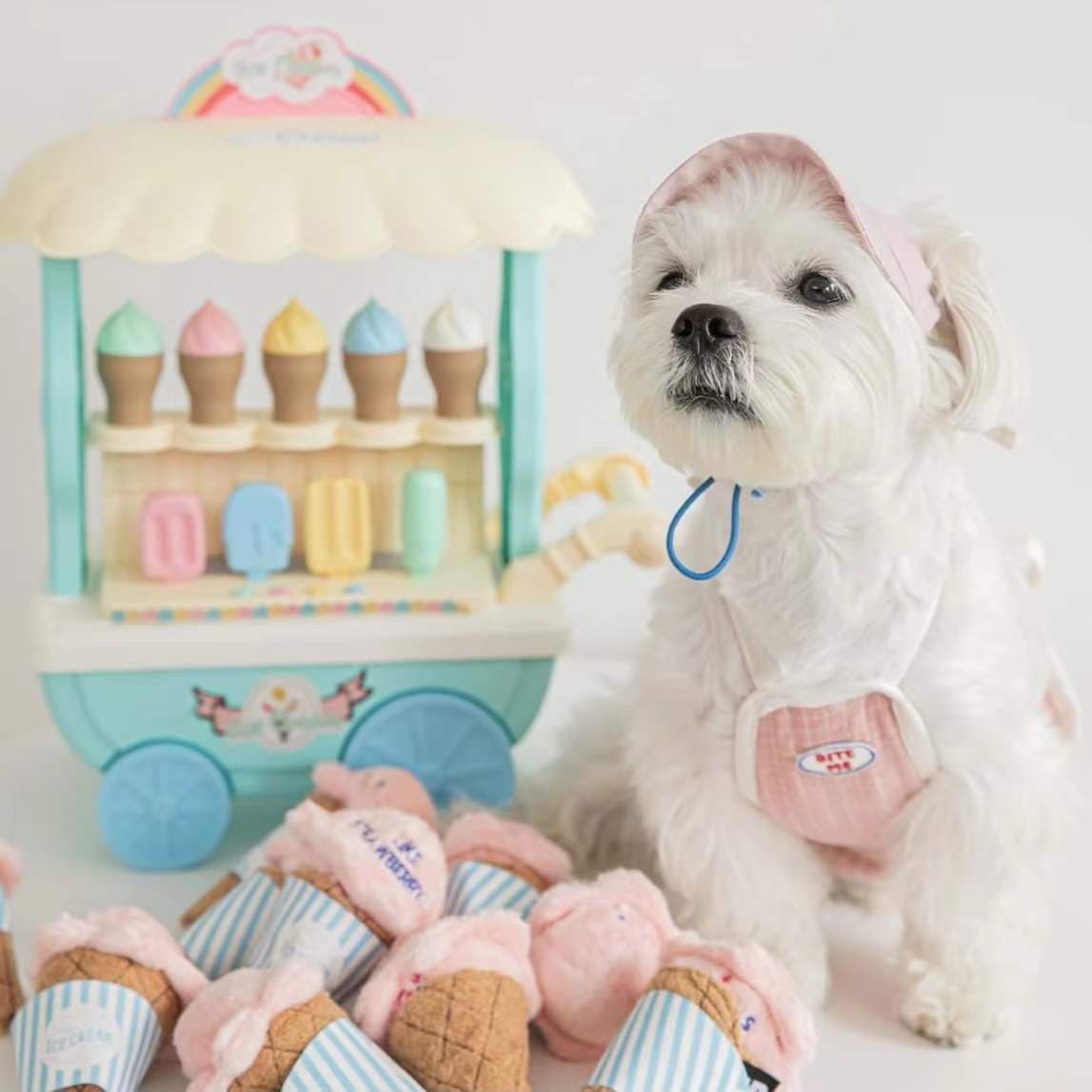犬のおもちゃ もこもこアイスクリームちゃん