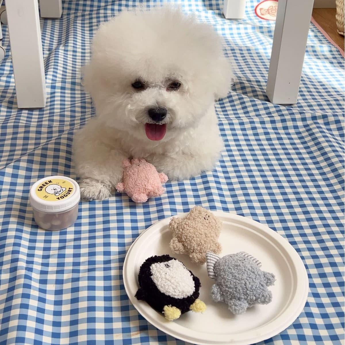 犬のおもちゃ もこもこ動物園ぬいぐるみセット